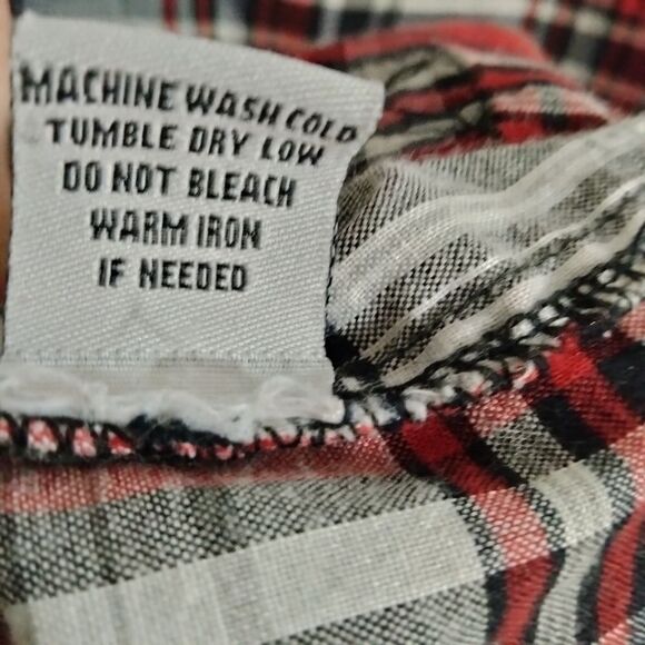 Evolution in Design Long Sleeve Button Down Shirt Sz 2XL White Red Black Patches - Picture 8 of 8